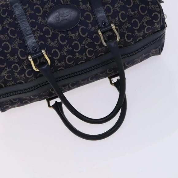 CELINE C Sulky Boston Shoulder Bag Canvas 2Set Brown Navy - Picture 5 of 16